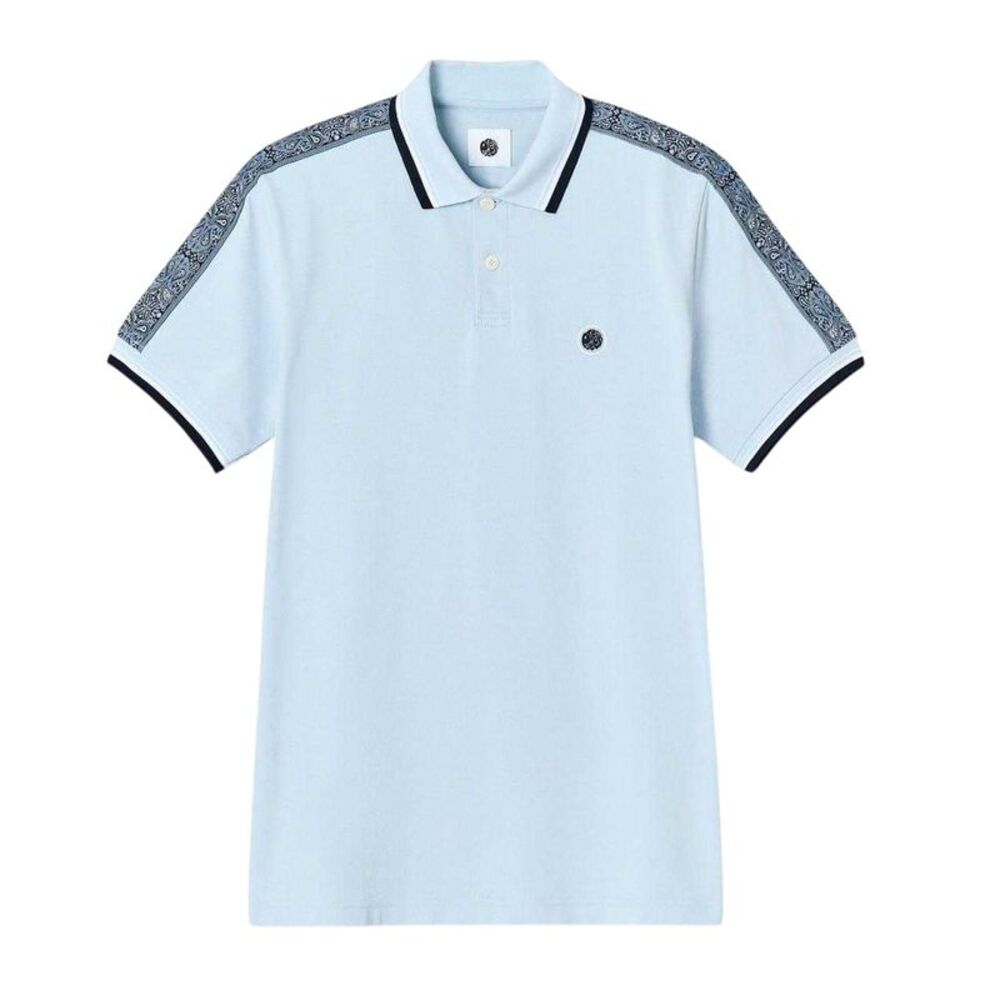 Pretty Green Mens Paisley Regular Polo Shirt / Light Blue